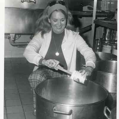 US Navy Spouse Baking in Mess Hall