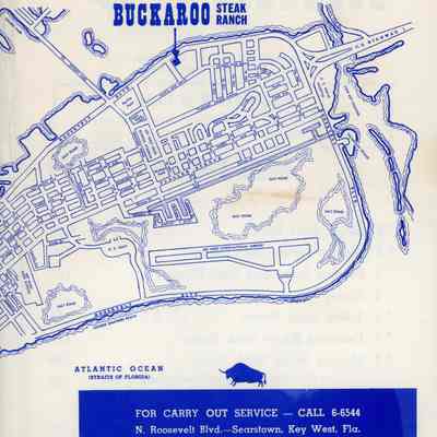 Buckaroo Steak Ranch Menu: © Key West Art & Historical Society