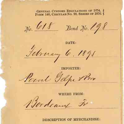 Customs Import Receipt