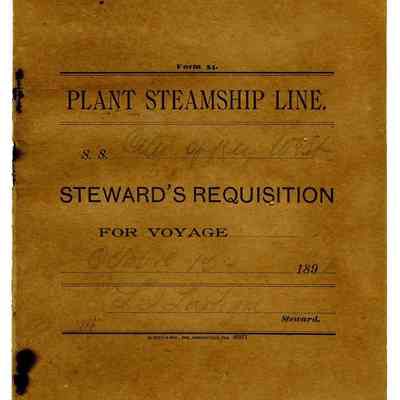 Steward's Recquisition from SS CITY OF KEY WEST
