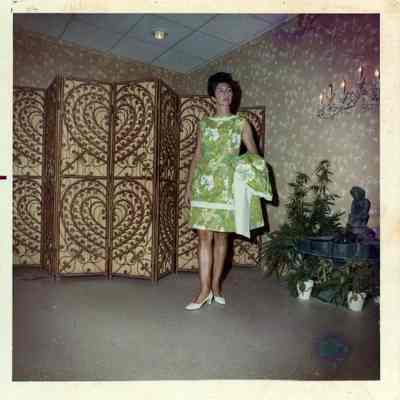 Jacquolyn Staubs in Key West Hand Print Dress