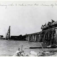 Unloading Rocks at Bridge over Indian Key Channel