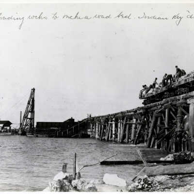 Unloading Rocks at Bridge over Indian Key Channel