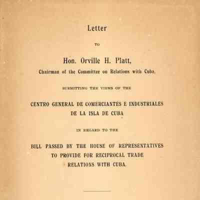 Letter to Hon. Orville H. Platt, Chairman of the Committee on Relations with Cuba: © Key West Art & Historical Society