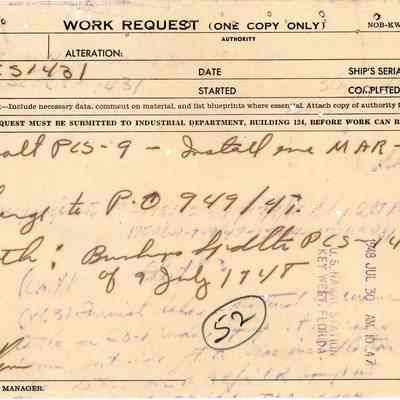 USS EPCS-1431 Work Request