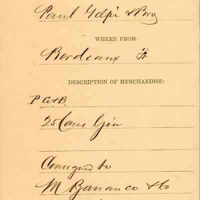 Customs Import Receipt: © Key West Art & Historical Society