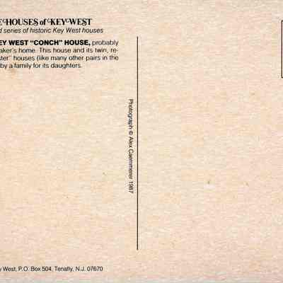 Typical Key West "Conch" House: © Key West Art & Historical Society