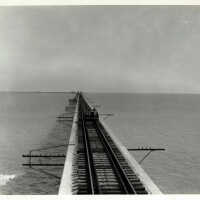 Automobile on Long Key Bridge Railroad Tracks