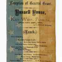 General Ulysses S. Grant Reception Menu