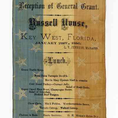 General Ulysses S. Grant Reception Menu