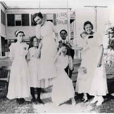 Family Outside of A. Louis Pavilion