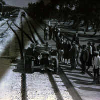 Automobile on Train Track at Long Key