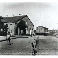 Sidewalk in Front of Custom House and Building 1