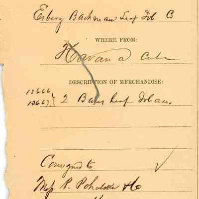 Customs Import Receipt: © Key West Art & Historical Society