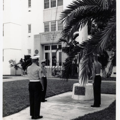Raising a Flag at the Naval Administration Building