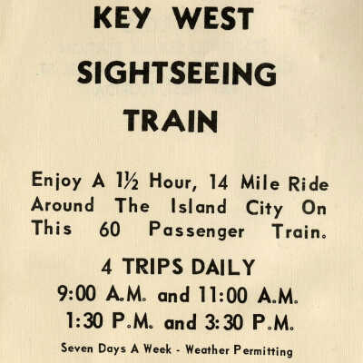 Key West Sightseeing Train Flyer