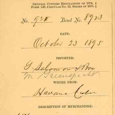 Customs Import Receipt: © Key West Art & Historical Society