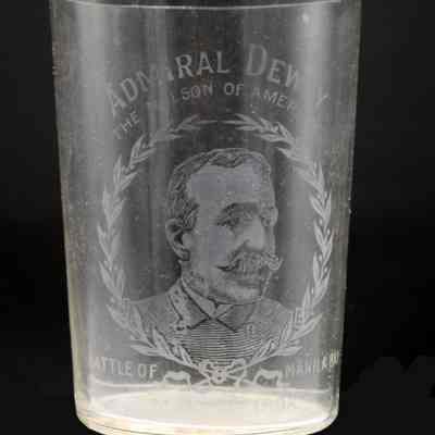 Admiral Dewey Commemorative Glass Tumbler