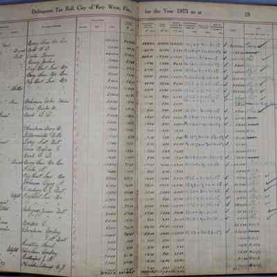 City of Key West Delinquent Tax Roll Year 1913: © Key West Art & Historical Society