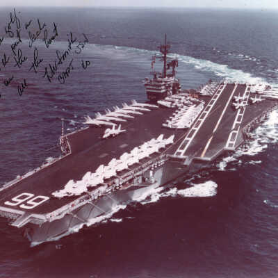 Signed photo of aircraft carrier 99