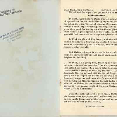 The Story of Old Mallory Square: © Key West Art & Historical Society