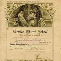 Vacation Church School Certificate