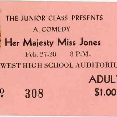 'Her Majesty Miss Jones' Ticket