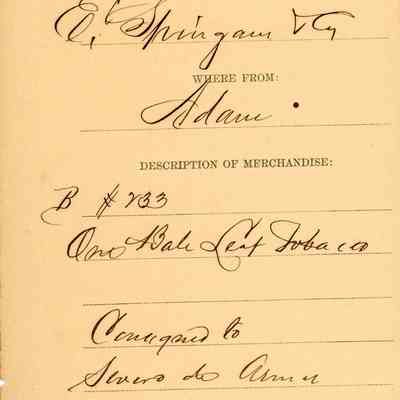 Customs Import Receipt: © Key West Art & Historical Society