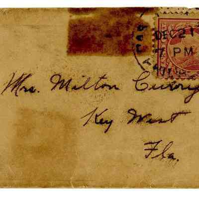 Envelope Addressed to Mrs. Milton Curry
