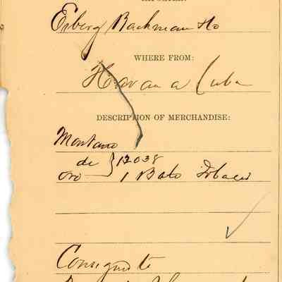Customs Import Receipt: © Key West Art & Historical Society