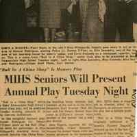 Mary Immaculate High School Play Newspaper Clipping