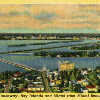 Causeway, Bay Islands and Miami from Miami Beach