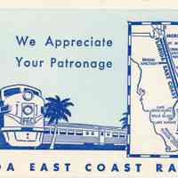 Florida East Coast Railway Ticket Folder