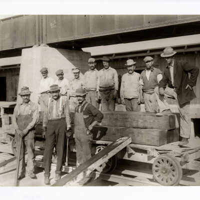 Unloading Timbers beneath Seven Mile Bridge