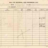 Bill of Material and Progress List