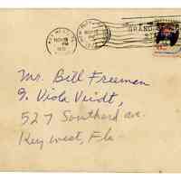 Envelope Containing Thank You Letter from Tennessee Williams to William Freeman