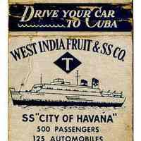 West India Fruit & Steamship Company Matchbook