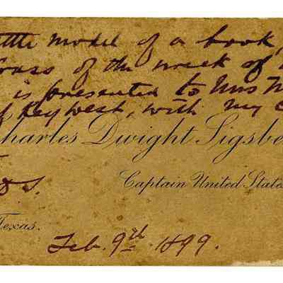 Letter from Captain Charles Dwight Sigbee to Mrs. Milton Curry