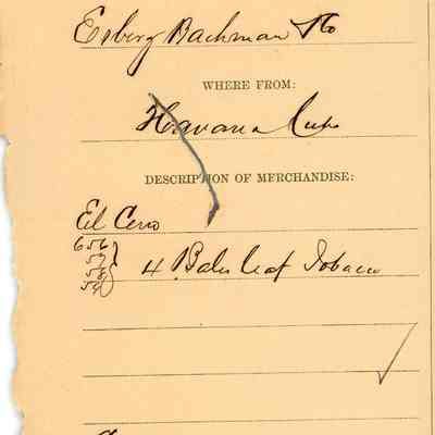 Customs Import Receipt: © Key West Art & Historical Society