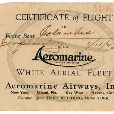 Aeromarine Airways Pilot's Coupon