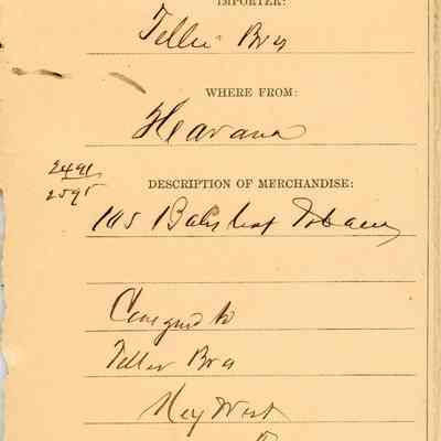 Customs Import Receipt: © Key West Art & Historical Society