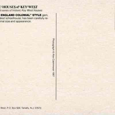 "New England Colonial" Style Gem: © Key West Art & Historical Society