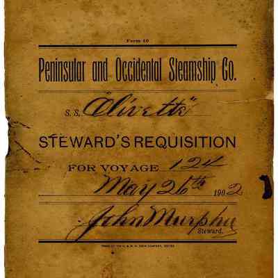 Steward's Recquisition from SS OLIVETTE
