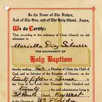 Holy Baptism Certificate