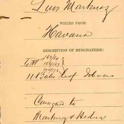 Customs Import Receipt: © Key West Art & Historical Society