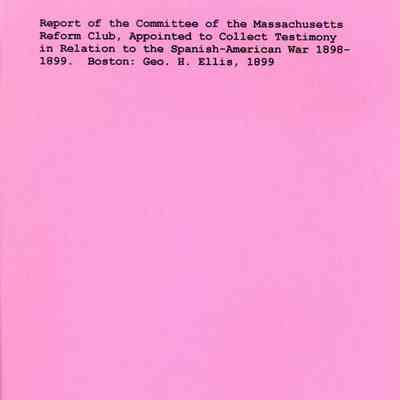 Report of the Committee of the Massachusetts Reform Club