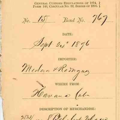 Customs Import Receipts