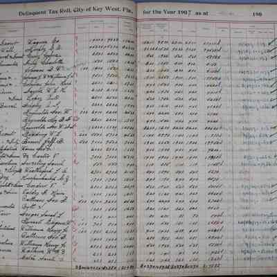 City of Key West Delinquent Tax Roll Year 1907: © Key West Art & Historical Society