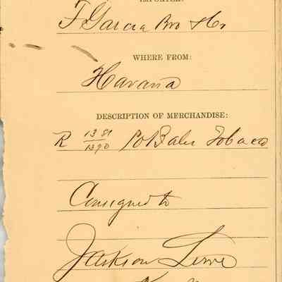 Customs Import Receipt: © Key West Art & Historical Society