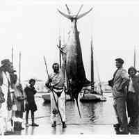 Ernest Hemingway with Blue Marlin